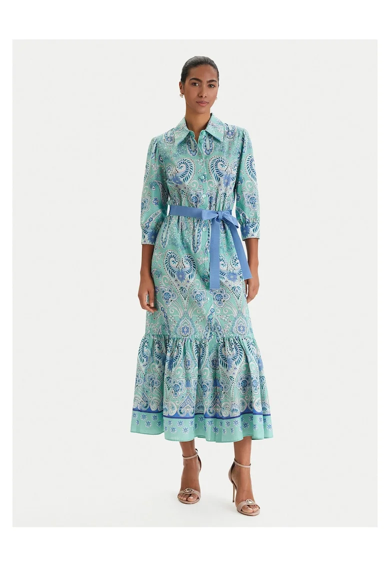 Rochie camasa Dama,  verde, Multicolor