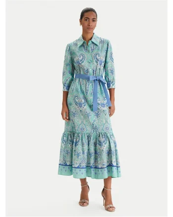 Rochie camasa Dama,  verde, Multicolor