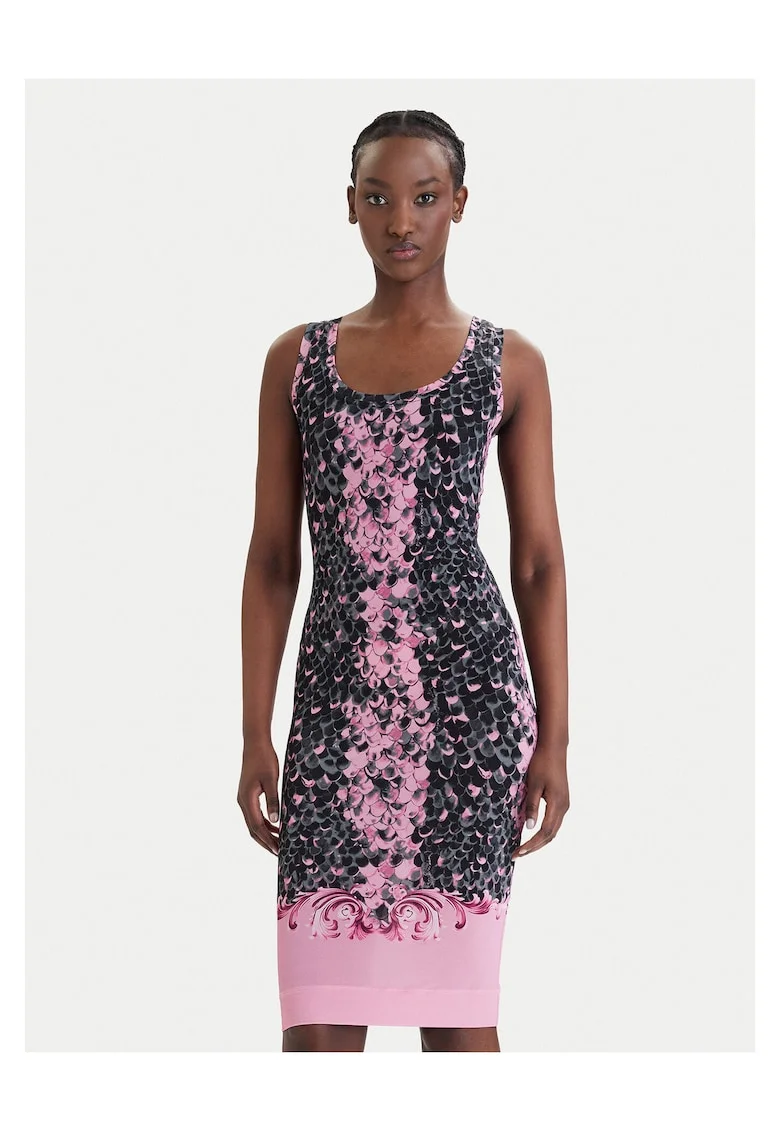 Rochie casual,  Viscoza, roz, Roz
