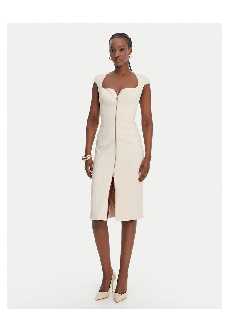 Rochie cocktail  poliester, Ecru