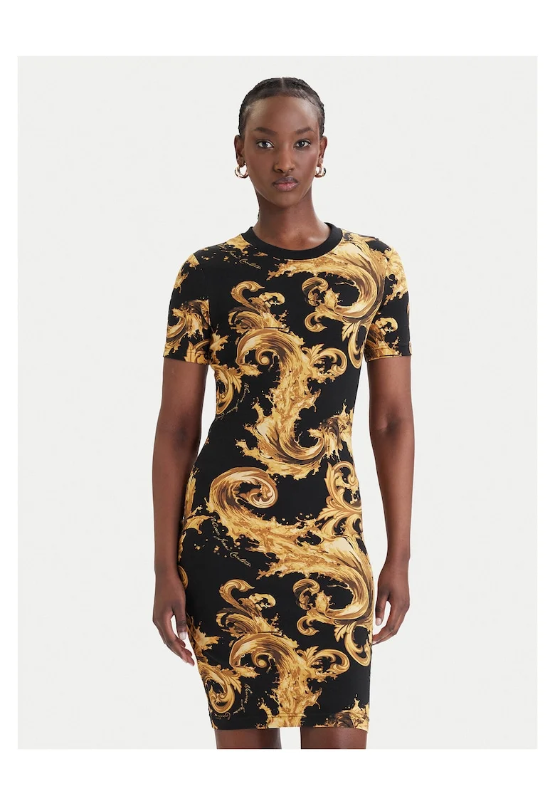 Rochie de zi Femei,  Negru, Bumbac