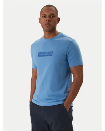 Tricou pentru Barbati,  Albastru, din Bumbac