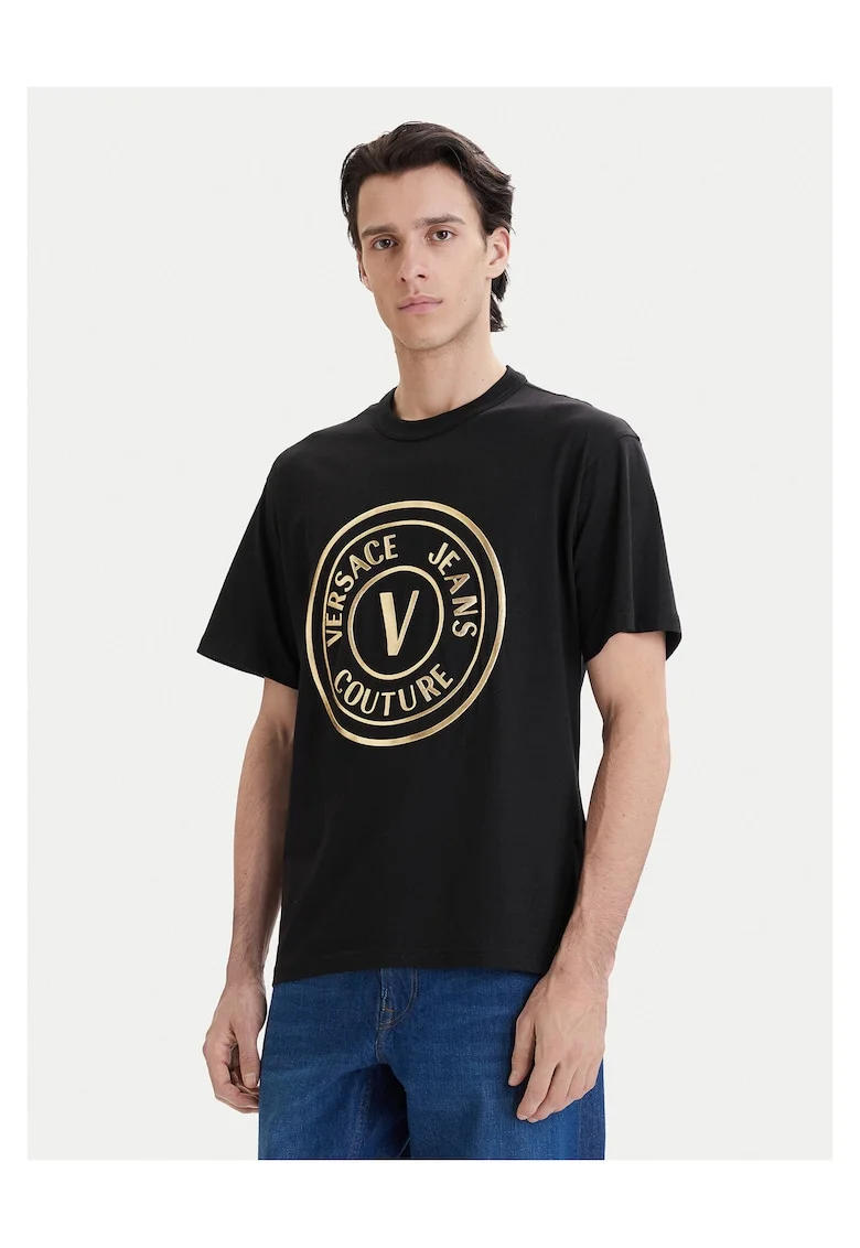 Tricou Negru din Bumbac Versace, Negru