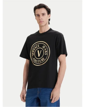 Tricou Negru din Bumbac Versace, Negru
