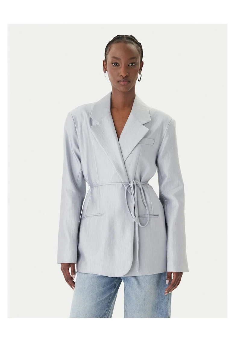 Sacou dama,  albastru deschis, 56% raion, 31% nailon, 100% captuseala poliester