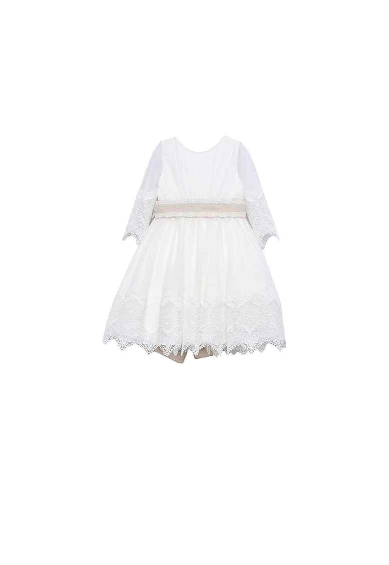 Rochie fete,  eleganta, poliester, Alb