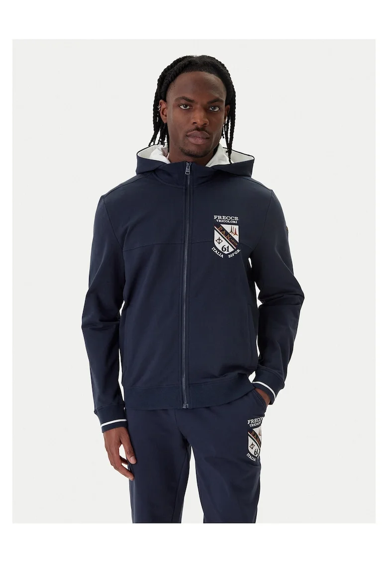 Bluza pentru barbati,  fermoar, bleumarin, bumbac