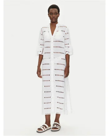Rochie de plaja pentru femei,  Bumbac, Alb,
