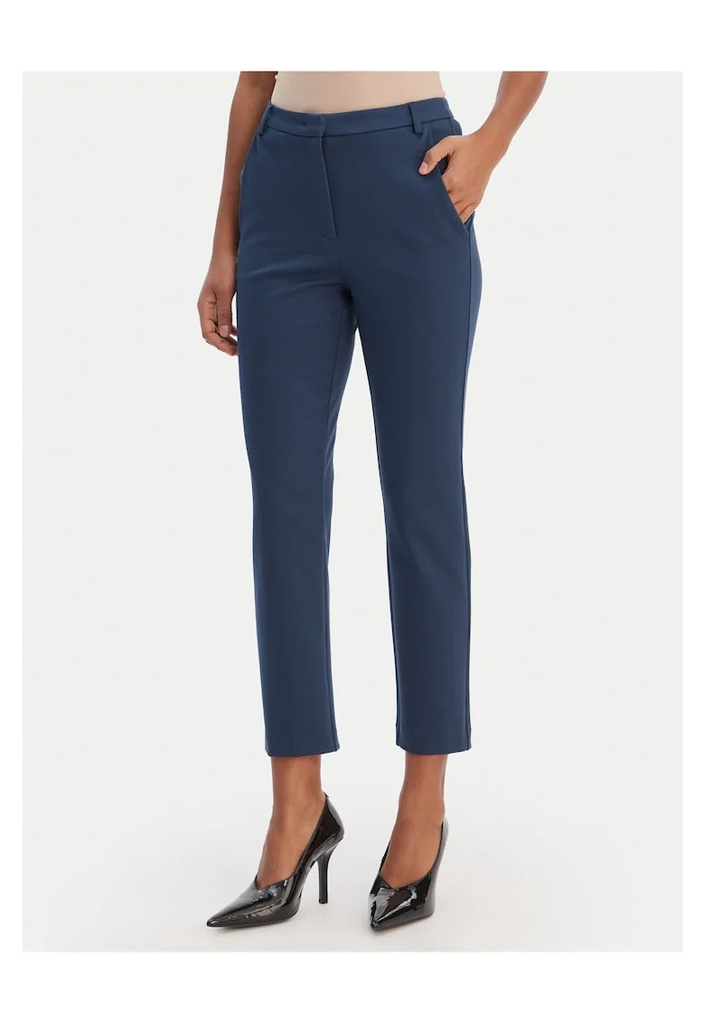 Pantaloni dama,  viscoza, slim fit, 65487, Albastru