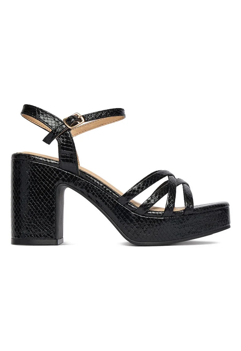 Sandale dama,  piele ecologica, Negru