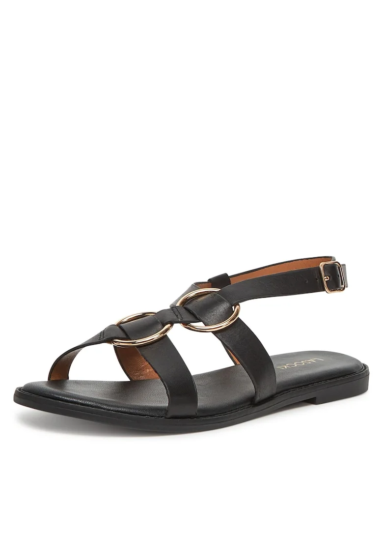 Sandale dama,  piele negru, Negru