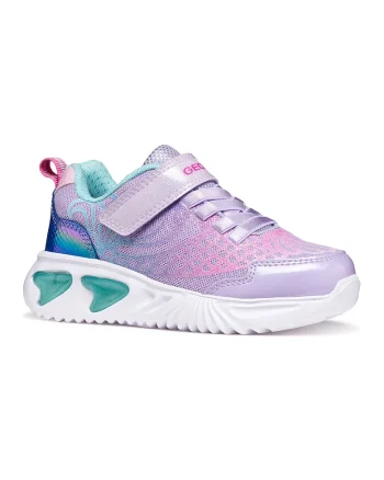Pantofi sport Assister cu velcro si led-uri, Albastru royal/Lila