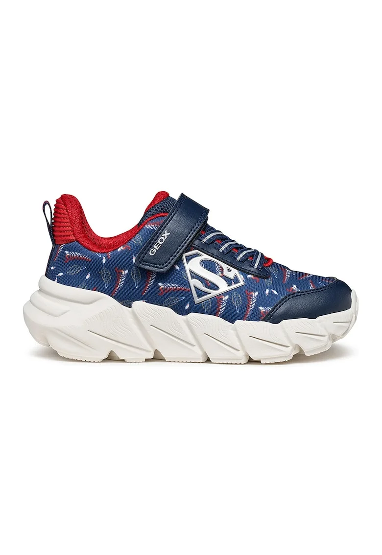 Pantofi sport Flexyper Fast cu model Superman, Rosu/Bleumarin