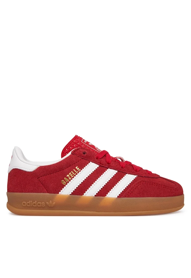Pantofi sport copii,  Gazelle, piele naturaladwqfwqd, Rosu