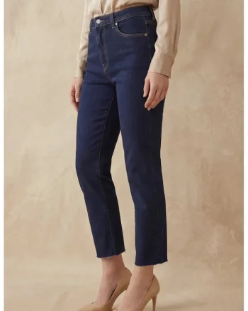Blugi dama,  skinny, talie inalta, bleumarin, denim,