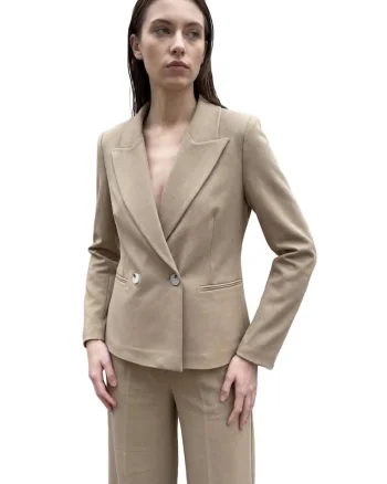 Sacou dama,  clasic, maro camel