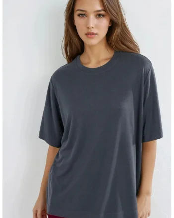 Tricou dama,  Gri inchis, Jerseu