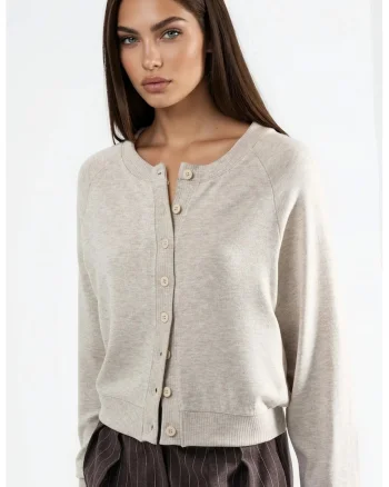 Cardigan dama,  Gri, Jerseu