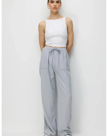 Pantaloni dama  gri, bumbac, Gri