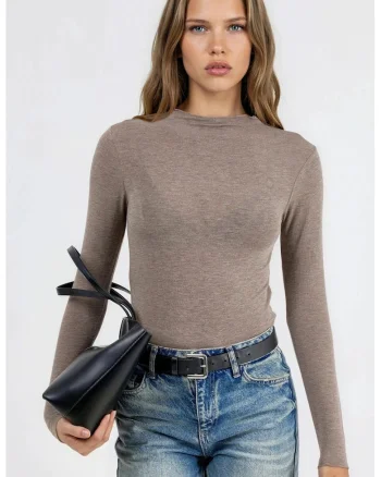 Bluza dama,  Slim Fit, bej, jerseu