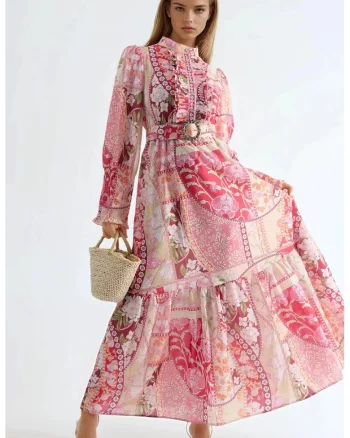Rochie Maxi,  Floral, Multicolor, Poliester/Lycra