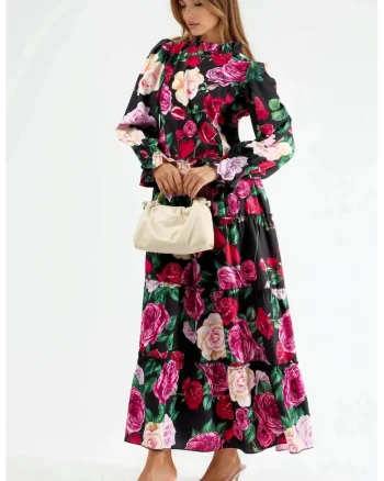 Rochie Maxi  Floral, multicolor, poliester