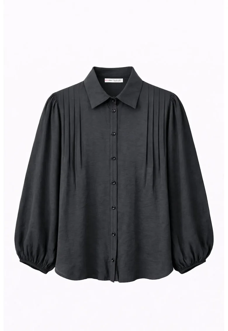 Camasa dama,  texturata, negru, textil