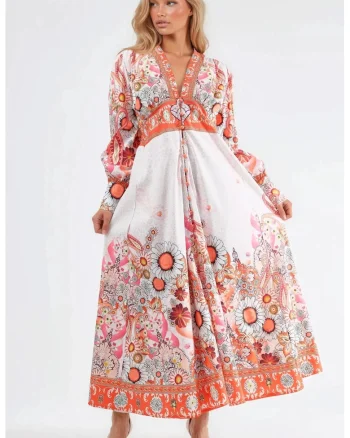 Rochie maxi  multicolor, poliester