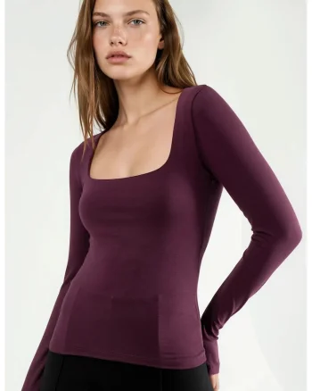 Bluza dama  mulata, maneci lungi, mov, jerseu
