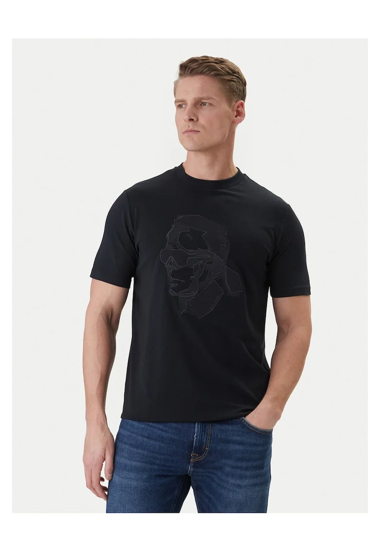Tricou barbati,  lejer, bleumarin, bumbac organic, Bleumarin