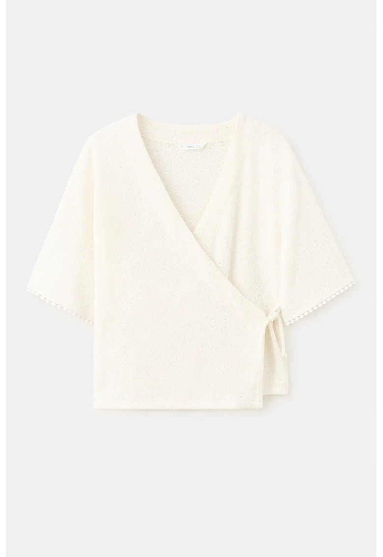 Cardigan cu decolteu in V, Bej deschis