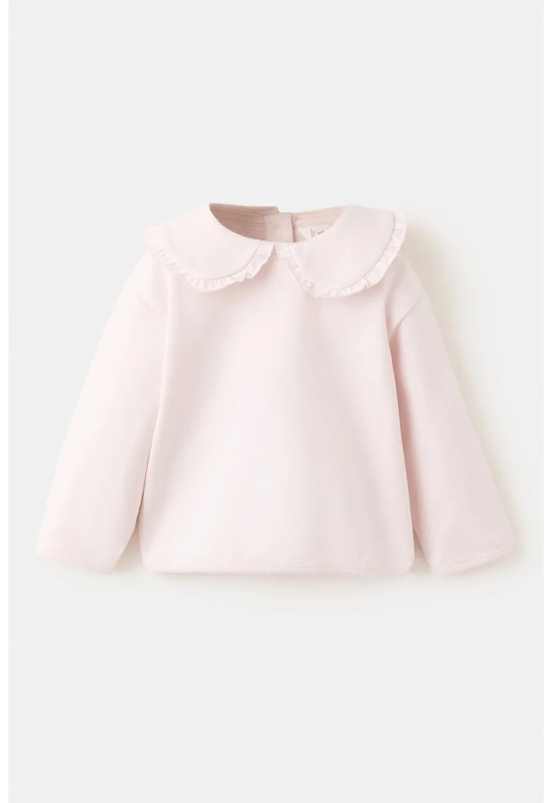 Bluza din bumbac cu model uni, Roz pal