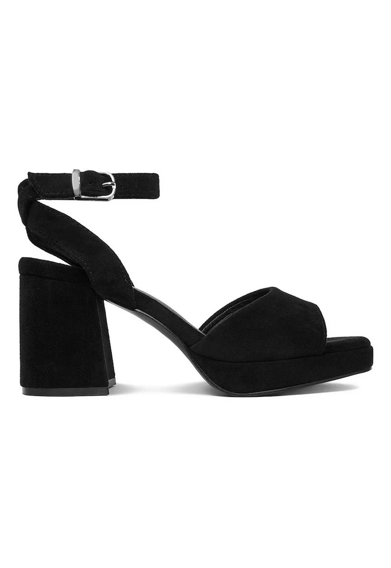 Sandale dama  material textil, negru, Negru