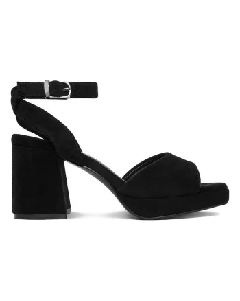 Sandale dama  material textil, negru, Negru