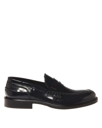 Pantofi loafer de piele cu talpa plata, Albastru ultramarin