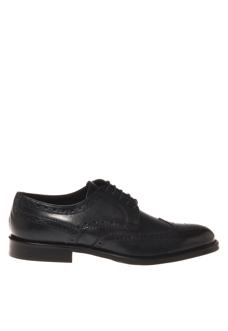 Pantofi Oxford din piele cu perforatii, Albastru ultramarin