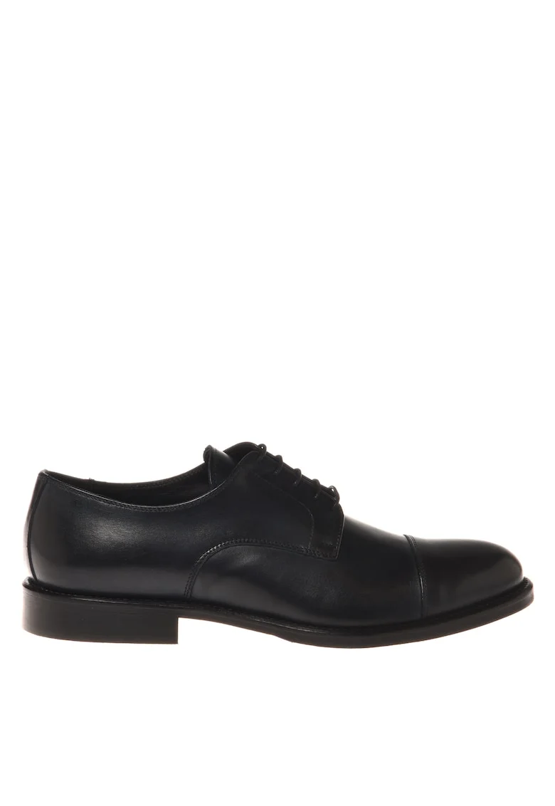 Pantofi Oxford de piele cu varf rotund, Albastru ultramarin