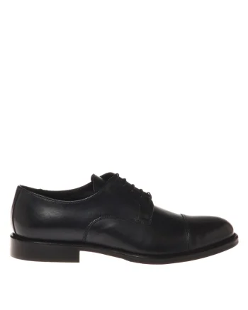 Pantofi Oxford de piele cu varf rotund, Albastru ultramarin