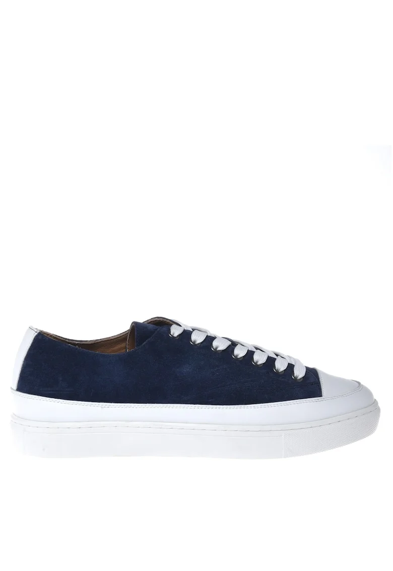 Tenisi low-cut de piele intoarsa, Albastru inchis