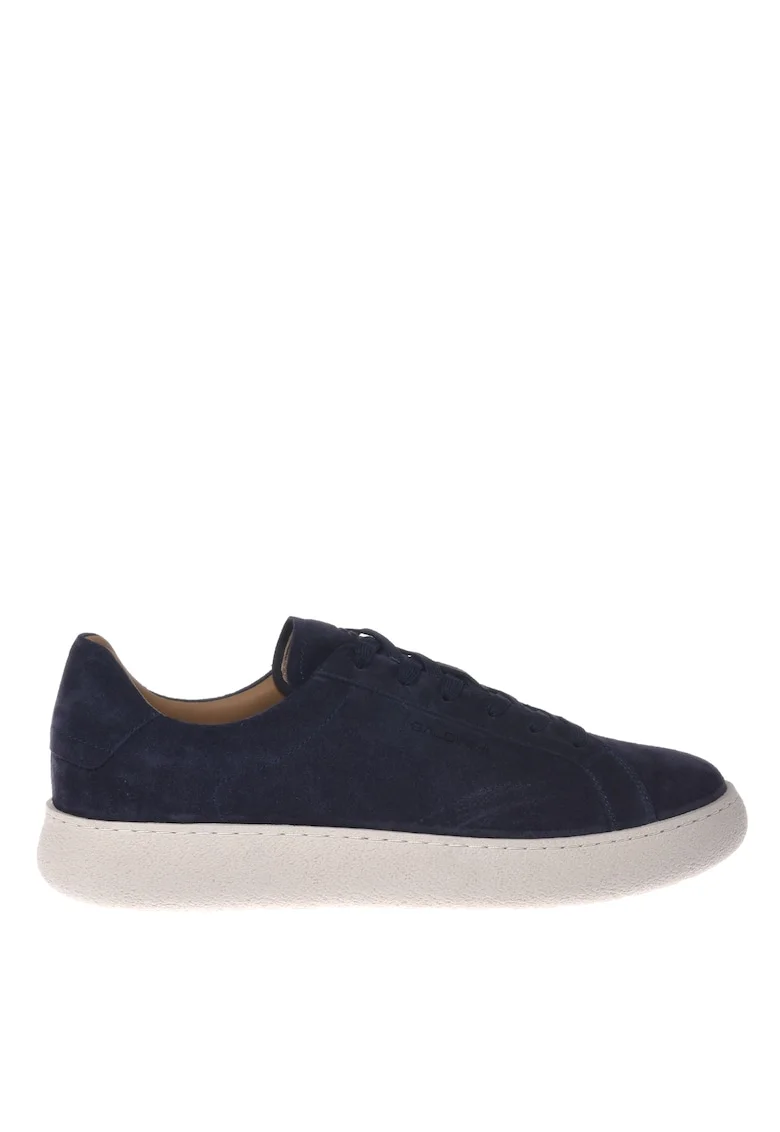 Pantofi sport de piele intoarsa cu varf rotund, Bleumarin