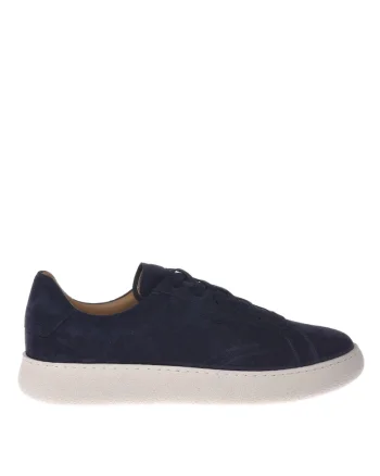 Pantofi sport de piele intoarsa cu varf rotund, Bleumarin