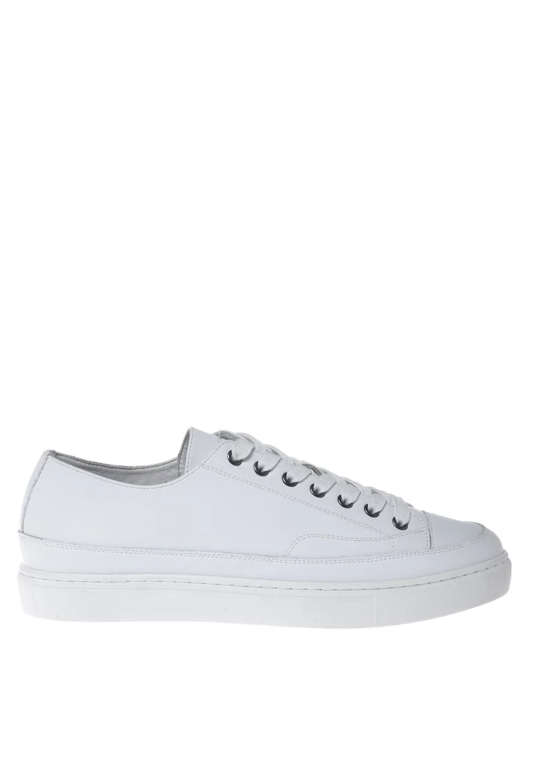 Tenisi low-cut de piele, Alb