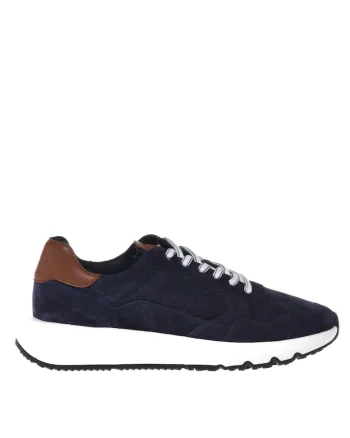 Pantofi sport wedge de piele intoarsa, Bleumarin
