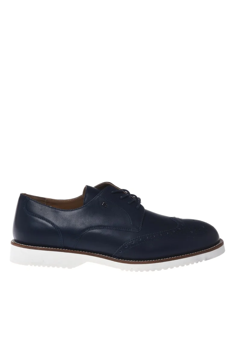 Pantofi Brogue de piele, Bleumarin