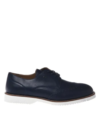 Pantofi Brogue de piele, Bleumarin