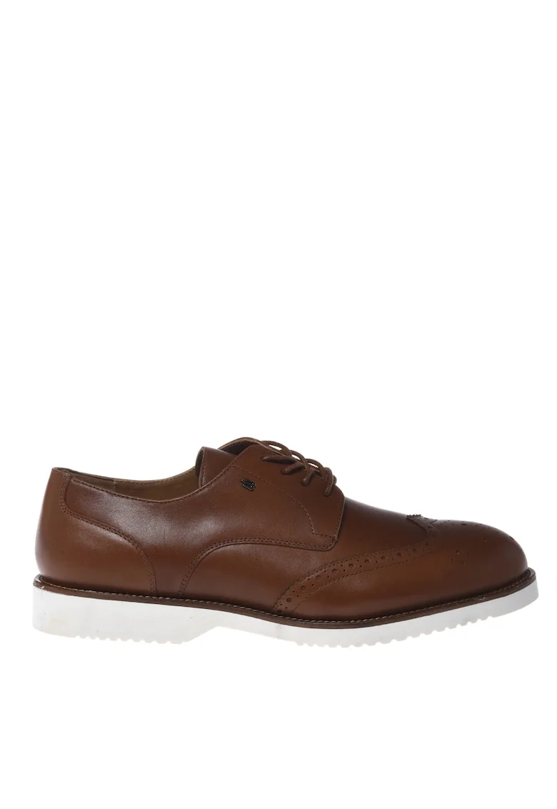 Pantofi Brogue de piele, Maro
