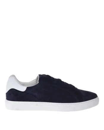 Pantofi sport low-cut cu piele intoarsa, Albastru indigo