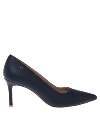 Pantofi de piele cu varf ascutit, Albastru