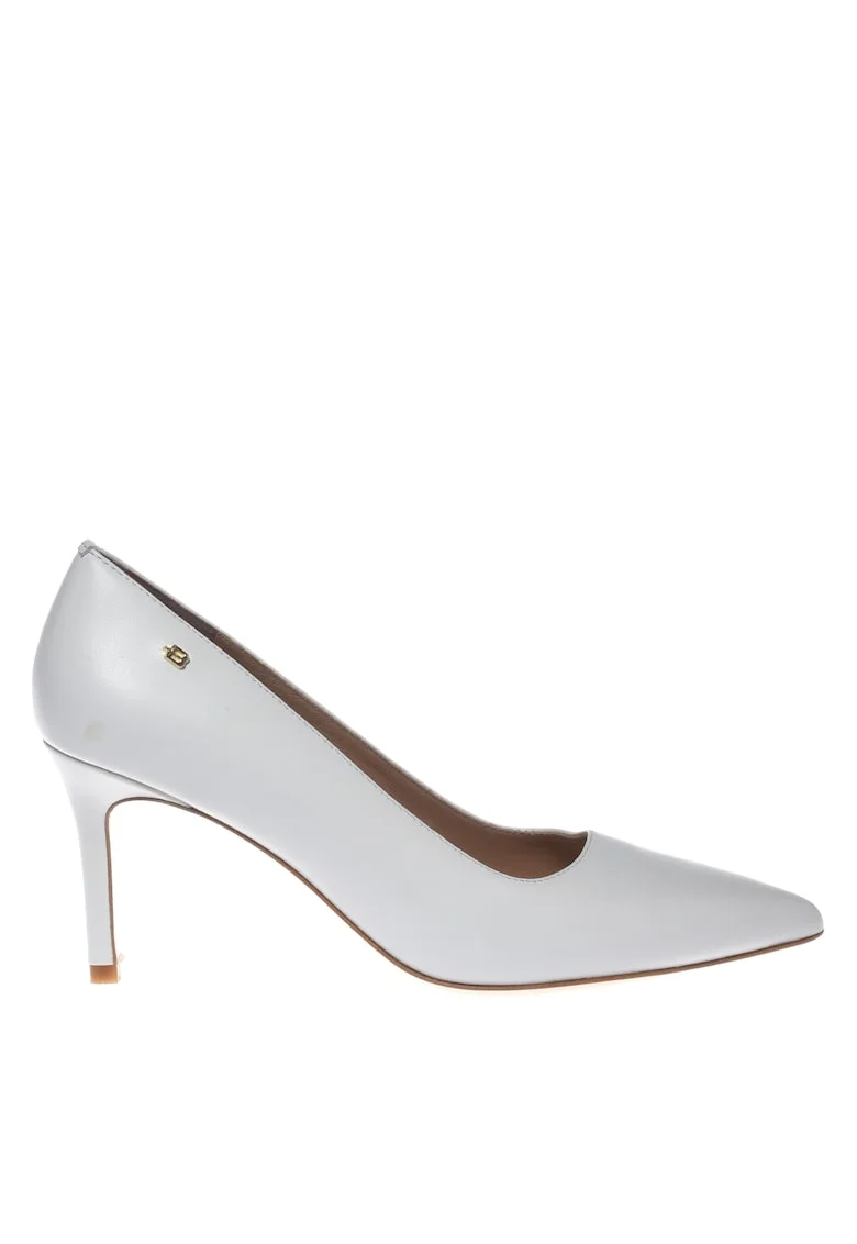Pantofi de piele cu varf ascutit, Alb