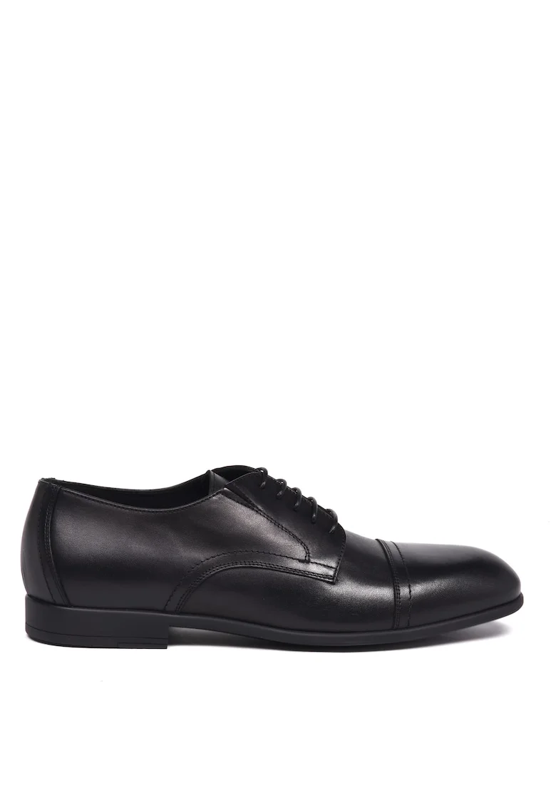 Pantofi Derby de piele uni, Negru